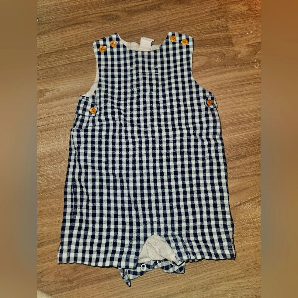Janie and Jack Gingham Overalls